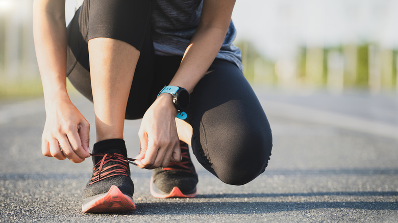 Woman going for a run