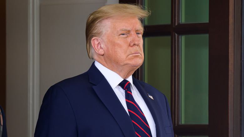 Donald Trump looking serious