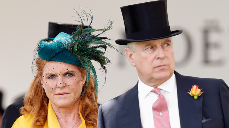 Sarah Ferguson and Prince Andrew wearing hats