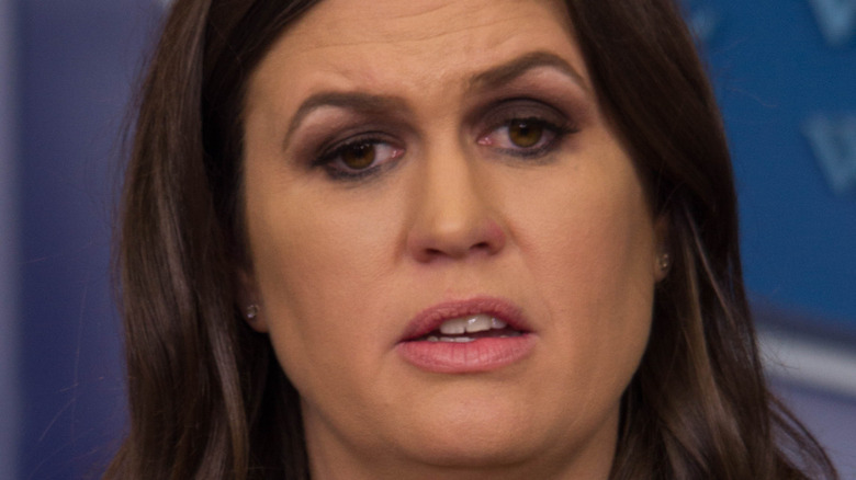 Sarah Huckabee Sanders looking confused