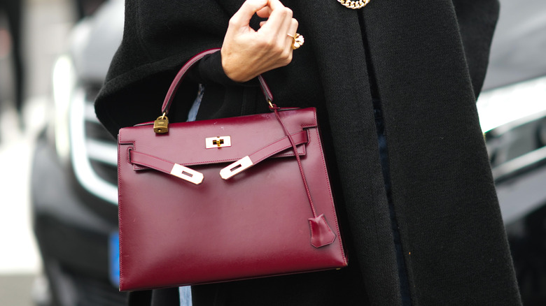 burgundy hermes bag