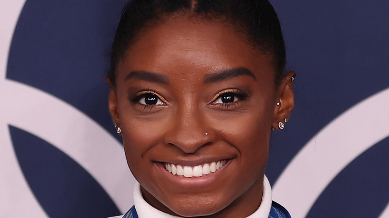 Simone Biles smiles at Olympics