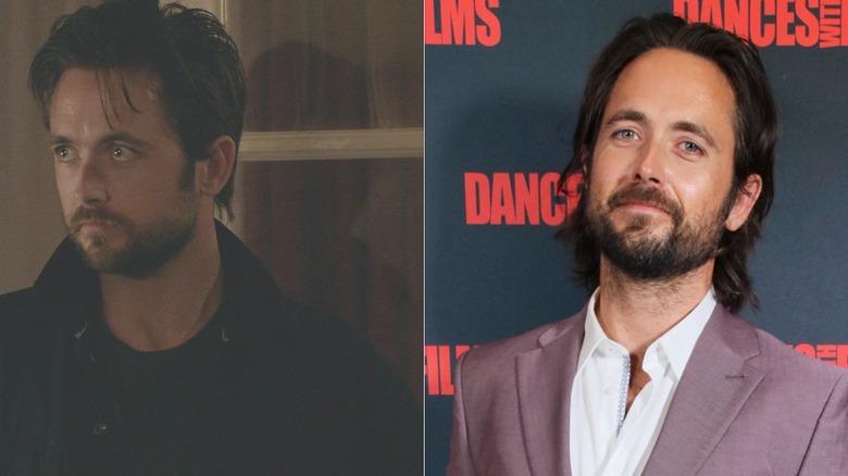 (l-r): Justin Chatwin as Jimmy/Steve on "Shameless"; Justin Chatwin posing on the red carpet