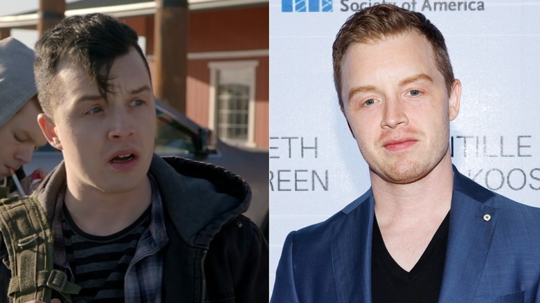 (l-r): Cameron Monaghan and Noel Fisher as Ian Gallager and Mickey Milkovich in "Shameless"; Noel Fisher posing on the red carpet