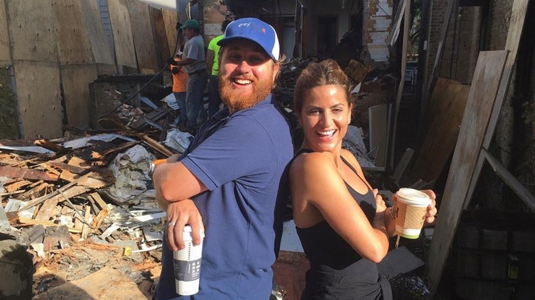 Donovan Eckhardt and Alison Victoria on set of "Windy City Rehab"
