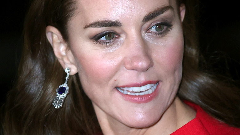 Kate Middleton wearing red