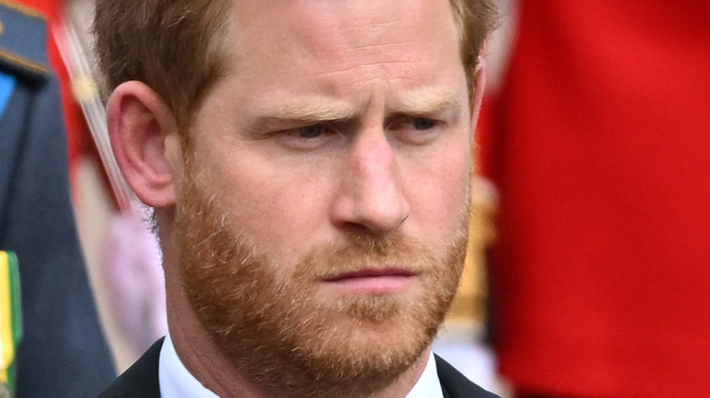 Prince Harry looking serious