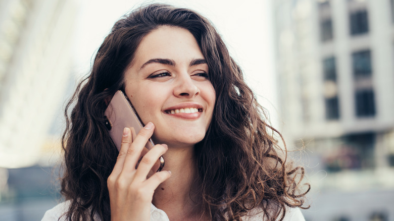 Woman talking on phone