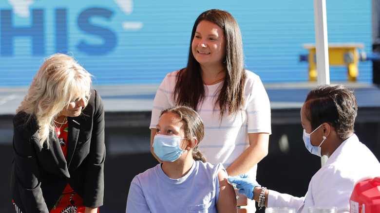Jill Biden at a pop-up vaccination site in Tennessee