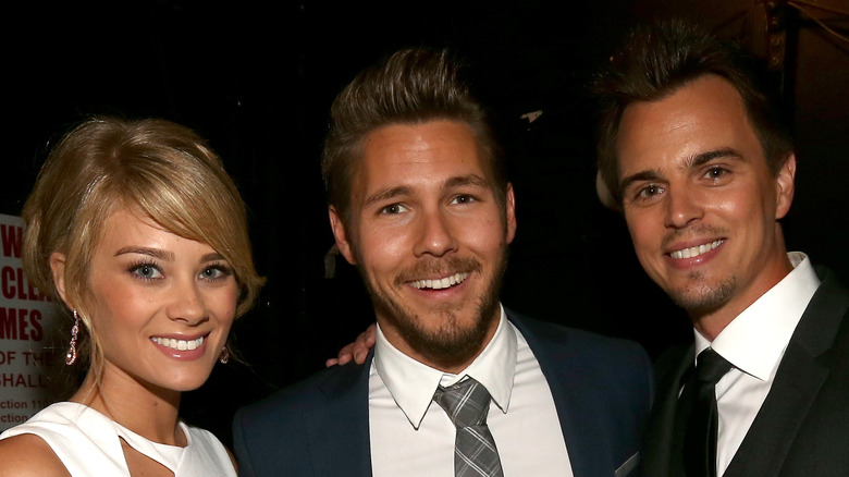 Kimberly Matula, Scott Clifton and Darin Brooks smiling