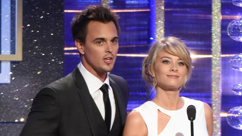 Darin Brooks and Kimberly Matula talking