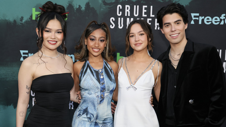 Cast of "Cruel Summer" season 2 smiling