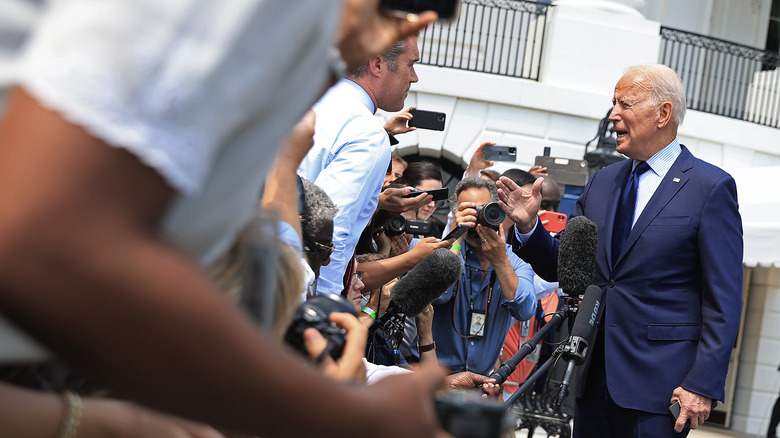 Reporter asking Joe Biden a question