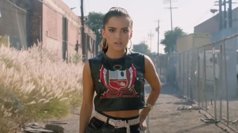 Isabela Merced appearing in her Papi music video
