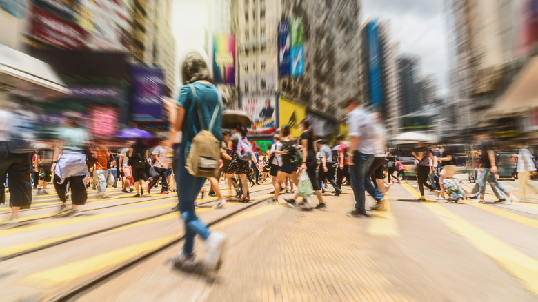 Busy street in Hong Kong