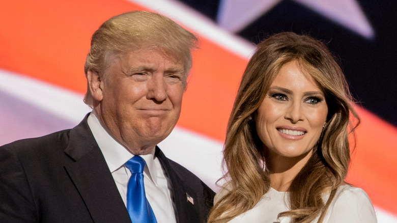 Donald and Melania Trump smiling