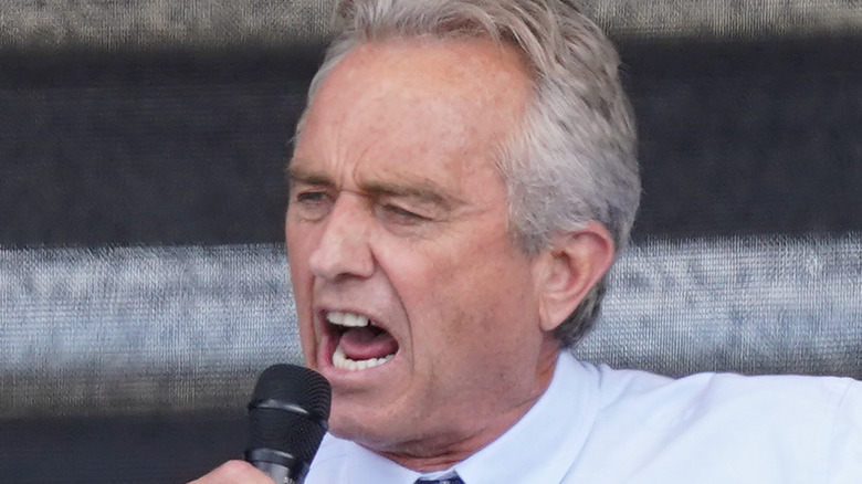 Robert Kennedy Jr. giving an impassioned speech 