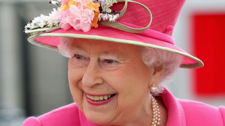 Queen Elizabeth in pink