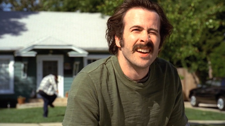 Jason Lee as Earl on My Name Is Earl, squinting up into the sunlight