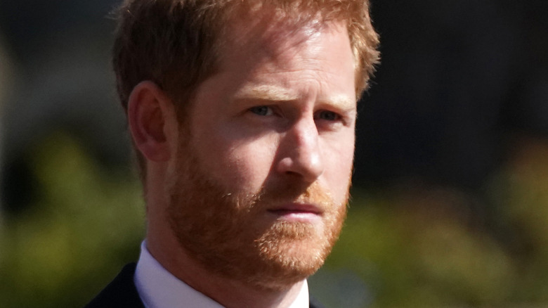 Prince Harry at Prince Philip's funeral