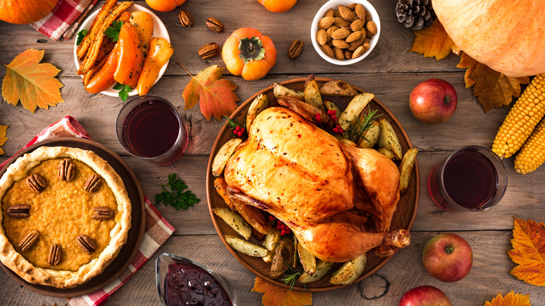 Thanksgiving dinner turkey centerpiece