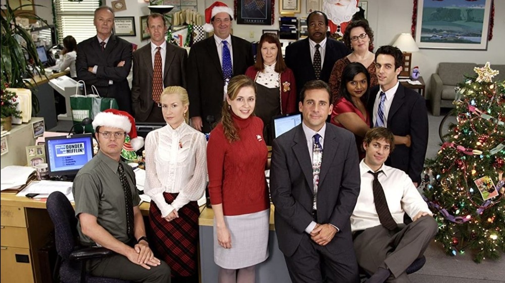 The cast of The Office posing