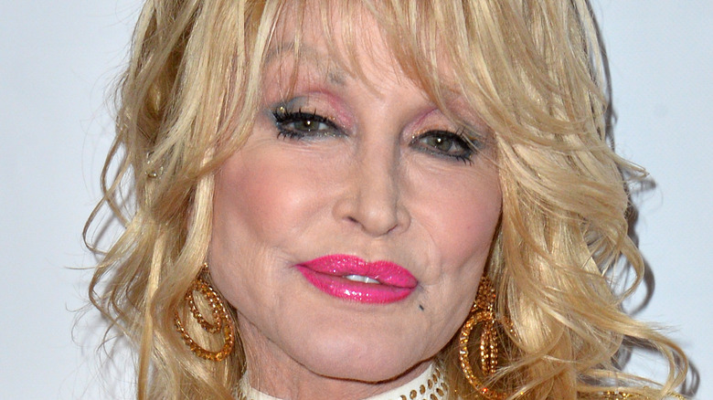 Dolly Parton hot pink lipgloss
