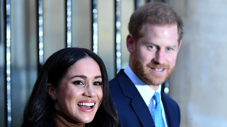 Meghan and Harry greet onlookers