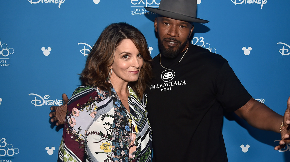 Tina Fey smiling Jamie Foxx