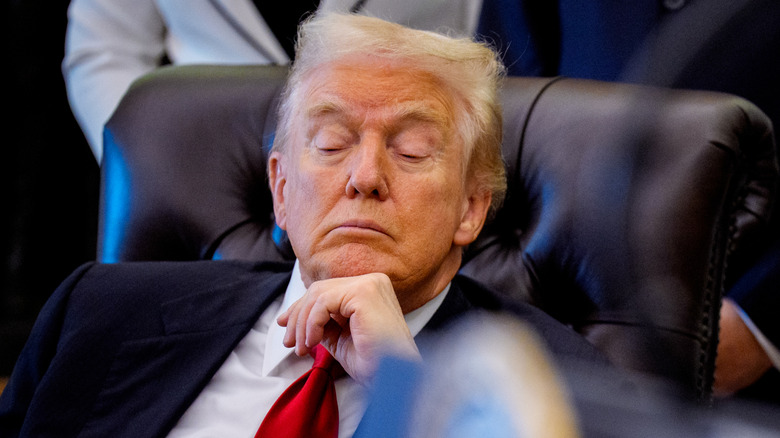 Donald Trump looking sleepy