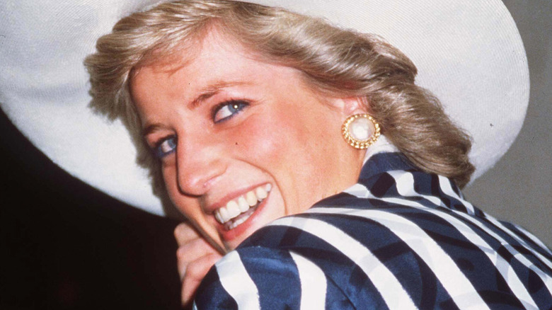 Princess Diana smiles big