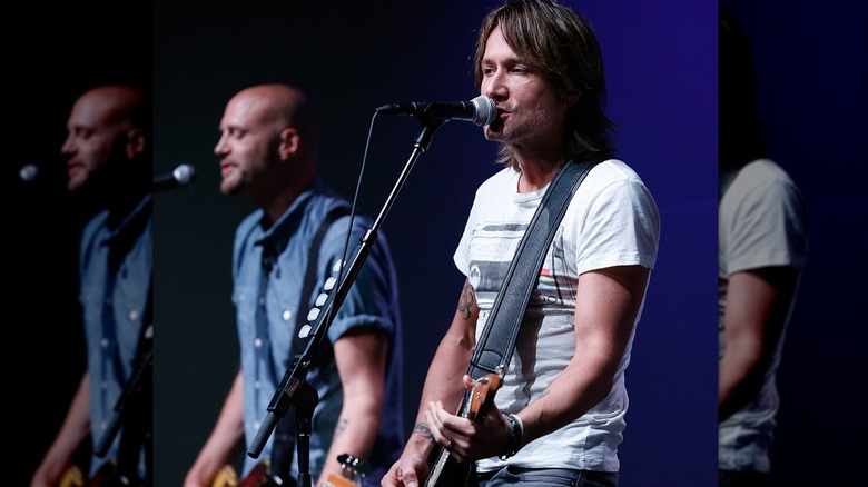 Jerry Flowers and Keith Urban performing together