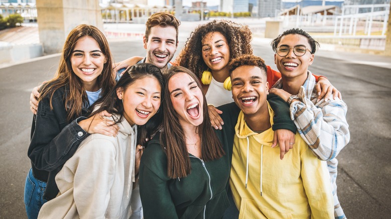 Group of friends posing for photo