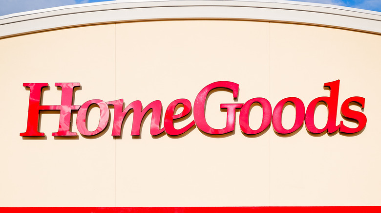 A HomeGoods storefront sign