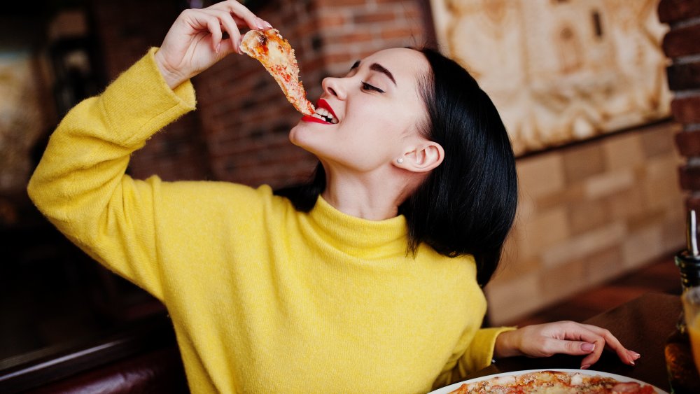 woman in a sweater on a date