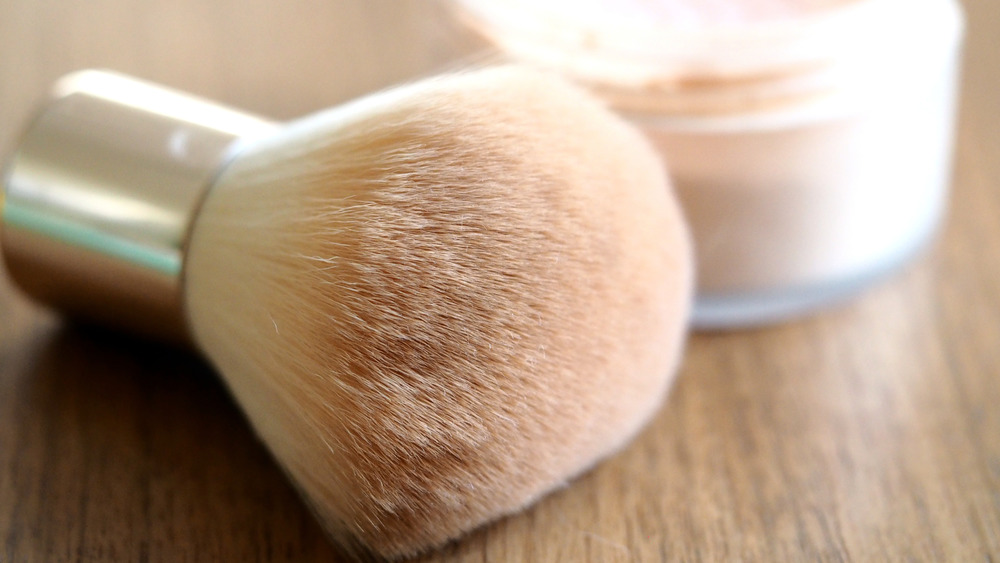 Kabuki brush with blush bristles