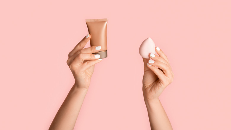 makeup and beauty blender usage 