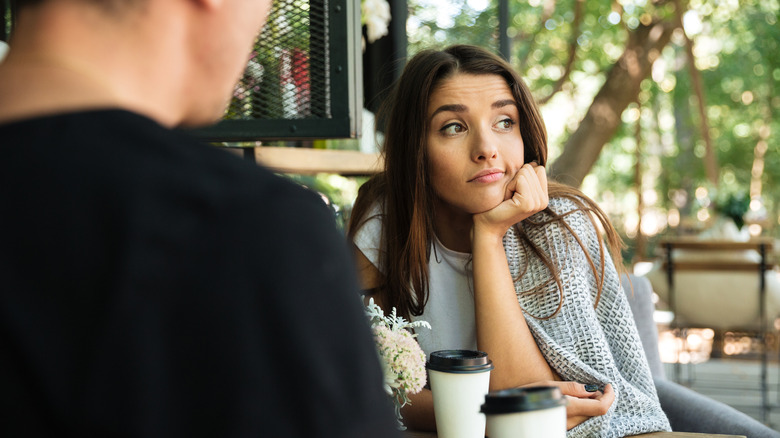 bored woman on date