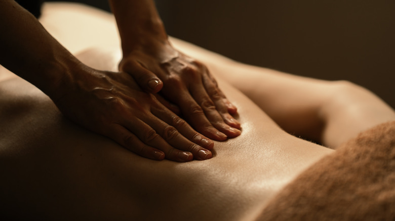 Woman getting massage therapy