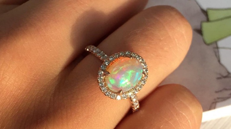 Natural Multi Fire Opal Ring