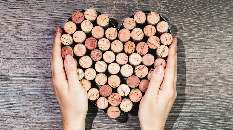 wine corks in heart shape