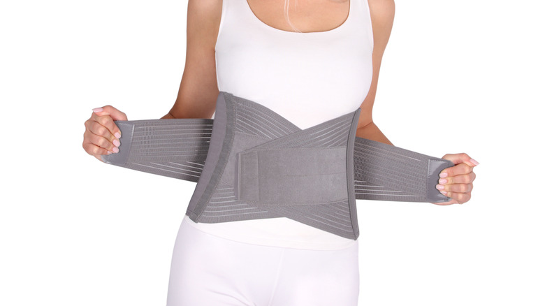 Woman wearing waist trainer