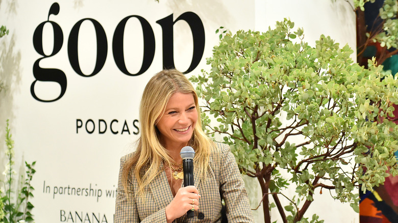 Gwyneth Paltrow speaking at goop