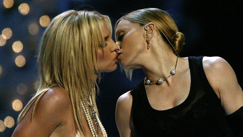 Britney Spears and Madonna kissing on live TV