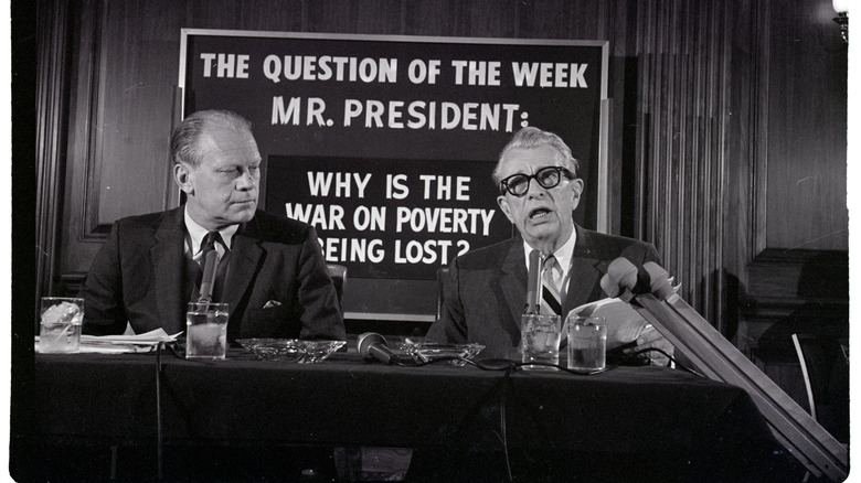 Everett Dirksen and Gerald Ford talking