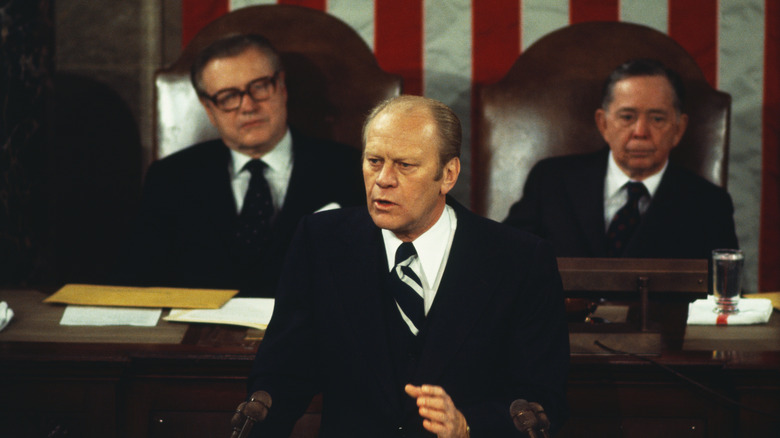 Gerald Ford speaking to Congress