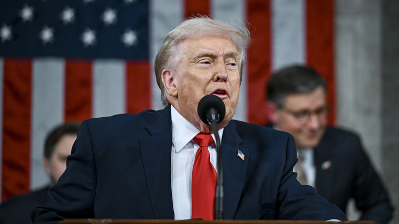 Donald Trump giving State of the Union address in 2026