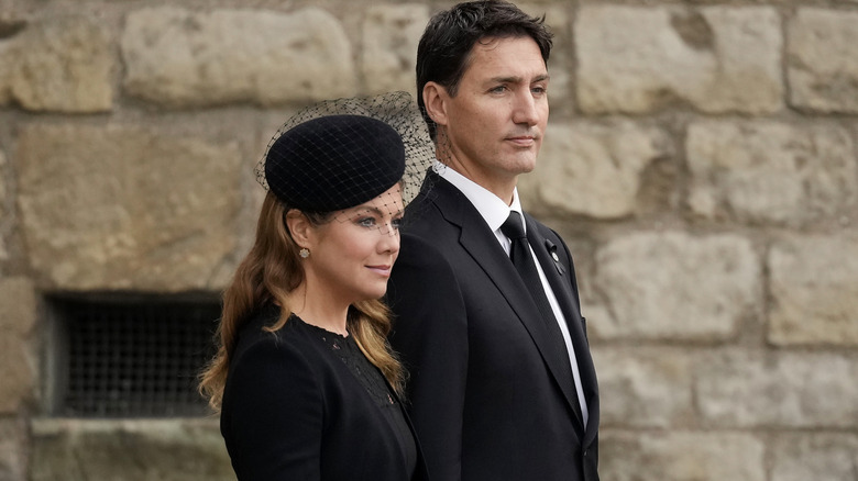 Justin Trudeau and Sophie Trudeau walking into an event