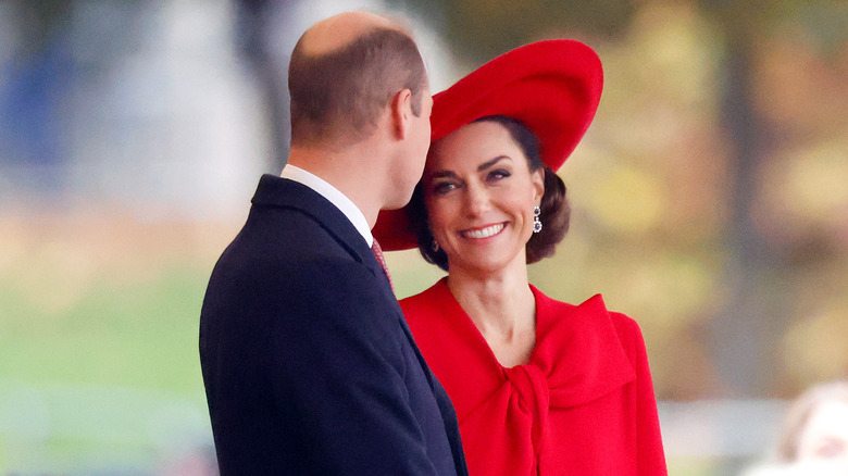 Kate Middleton smiling at Prince William