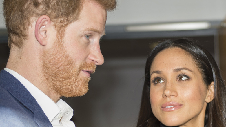 Meghan Markle gazing adoringly at Prince Harry